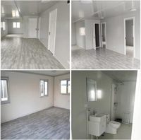 Maison miniature préfabriquée pliable de 20 pieds, 2 à 3 chambres, 1 cuisine, salle de bain, villa extensible, cabane