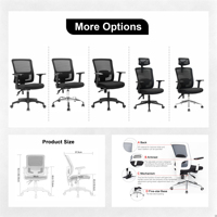 Chaise de bureau moderne et ergonomique pour direction Conception élévatrice pivotante en maille noire Dos pratique en PP certifié BIFMA en fer