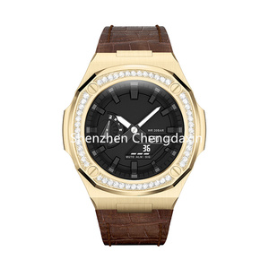 Nouveau <span class=keywords><strong>GA</strong></span>-2 de luxe <span class=keywords><strong>100</strong></span> Mod bracelets de remplacement pour c Asio g a 2100 diamant montre lunette housse bracelet en cuir pour C Asio Mod Kit - Product Image 5