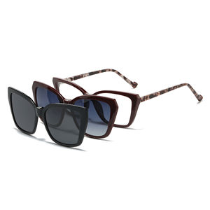 Lunettes de soleil à clipser de haute qualité au design élégant, forme œil de chat, verres polarisés UV400 et montures de lunettes optiques pour femmes - Product Image 6