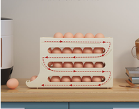 Organisateur d'œufs à 3 couches de grande capacité Conteneur de stockage d'œufs en plastique réutilisable polyvalent Flip Feature for Fridge Storage