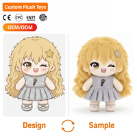 Peluche personnalisée, jouet en peluche, personnage de dessin animé, rembourrage en coton PP, certifié CE, vêtements pour filles, OEM, vente en gros, cadeau promotionnel, marque