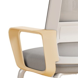Ergonomic Office <b>Chair</b> With Thickened Backrest And Tilting Function For Home <b>Study</b> Desk Use Steel Feet Gray Mesh Design - Product Image 5