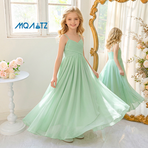 <span class=keywords><strong>Robe</strong></span> de mariée décontractée en mousseline douce <span class=keywords><strong>pour</strong></span> filles MQATZ avec traîne chapelle et ceinture enveloppante LP836 - Product Image 1