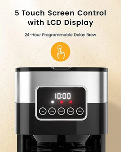 Touch Screen Digital <strong>Timer</strong> 1.5L <strong>Filter</strong> Espresso <strong>Coffee</strong> <strong>Machine</strong> 900W <strong>Coffee</strong> Powder Keep Warm Glass Drip <strong>Coffee</strong> Maker - Product Image 3