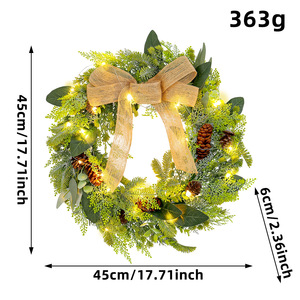 Guirlande <span class=keywords><strong>de</strong></span> <span class=keywords><strong>Noël</strong></span> <span class=keywords><strong>lumineuse</strong></span> à piles <span class=keywords><strong>de</strong></span> 45 cm, décoration <span class=keywords><strong>de</strong></span> fête illuminée pour une utilisation en intérieur et en extérieur - Product Image 5