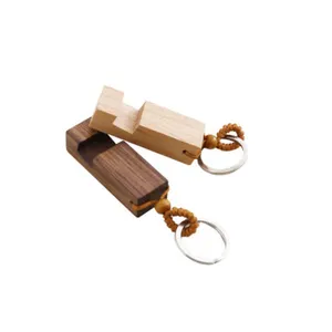 热卖便携式定制礼品木质装饰手机试管固定器支架钥匙扣