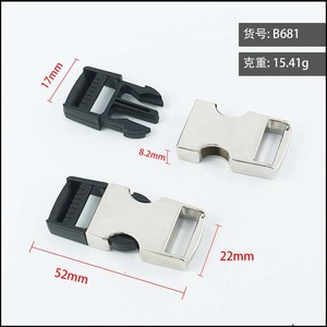 Side Release Buckle 17mm Zinc Alloy Silver Wear-Resistant For Bags Belts Backpacks Adjustable <b>Webbing</b> Hardware - Product Image 5