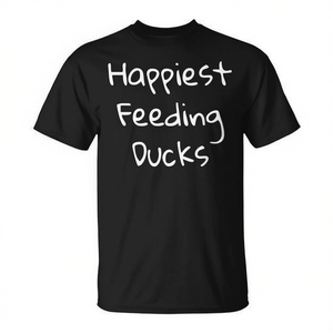 T-shirt Happiest Feeding Ducks nera unisex per adulti taglia media - Product Image 2