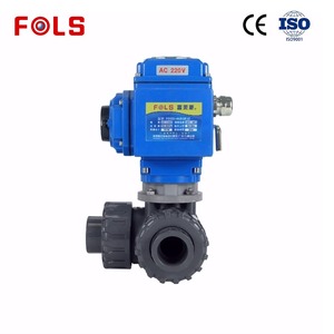 Válvula de Bola Motorizada de PVC de Tres Vías, Tipo de Actuador UPVC DN40 PN16, para Agua, OEM - Product Image 2