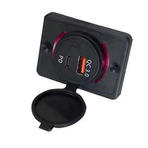 Chargeur de voiture double port 20W avec ports Type-C + A, en matériau PC ignifuge pour voitures, motos, camping-cars, bateaux, VTT, camions - Product Image 1