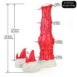 NNSX Fantasy Horse Penis With Large Spike Testicle Silicone Colorful <b>Dildo</b> With Sucker Sex Toys for Women - Product Image 6