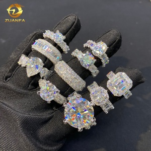 Luxury Women VVS Moissanite Hip Hop Jewelry <strong>Rings</strong> <strong>925</strong> <strong>Silver</strong> Fine Jewelry Full Diamond Iced Out Wedding Engagement <strong>Ring</strong> - Product Image 2