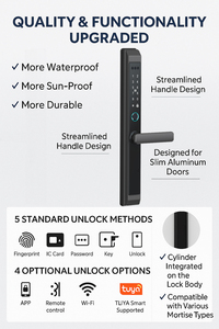 Bán buôn tuya thông minh cửa trượt khóa không thấm nước kỹ thuật số thẻ mã cerradura inteligente Pin Para puerta de madera cửa gỗ - Product Image 6