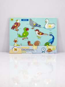 Rompecabezas de pájaros, juego de rompecabezas para niños, juguetes educativos de madera, 9 piezas, rompecabezas de madera de pájaros para niños - Product Image 3