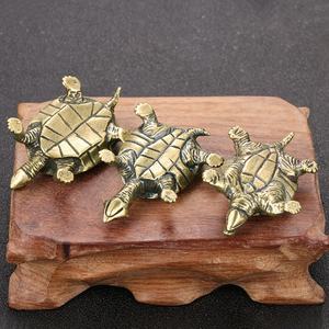 Ornamento de tortuga de latón puro para coche, artesanía Retro personalizada, ornamento de escritorio, CA364, venta al por mayor - Product Image 5