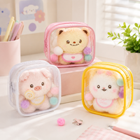 Mini pochette transparente en PVC avec fermeture éclair, mousqueton, petite bourse à monnaie, sac porte-clés, organisateur de câbles d'écouteurs, Kawaii, vente en gros