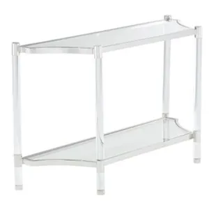 Modern Acrylic Rectangular Transparent Clear Acrylic Office Table Crystal Furniture For Home Office Legs Living Room Bedroom Bed