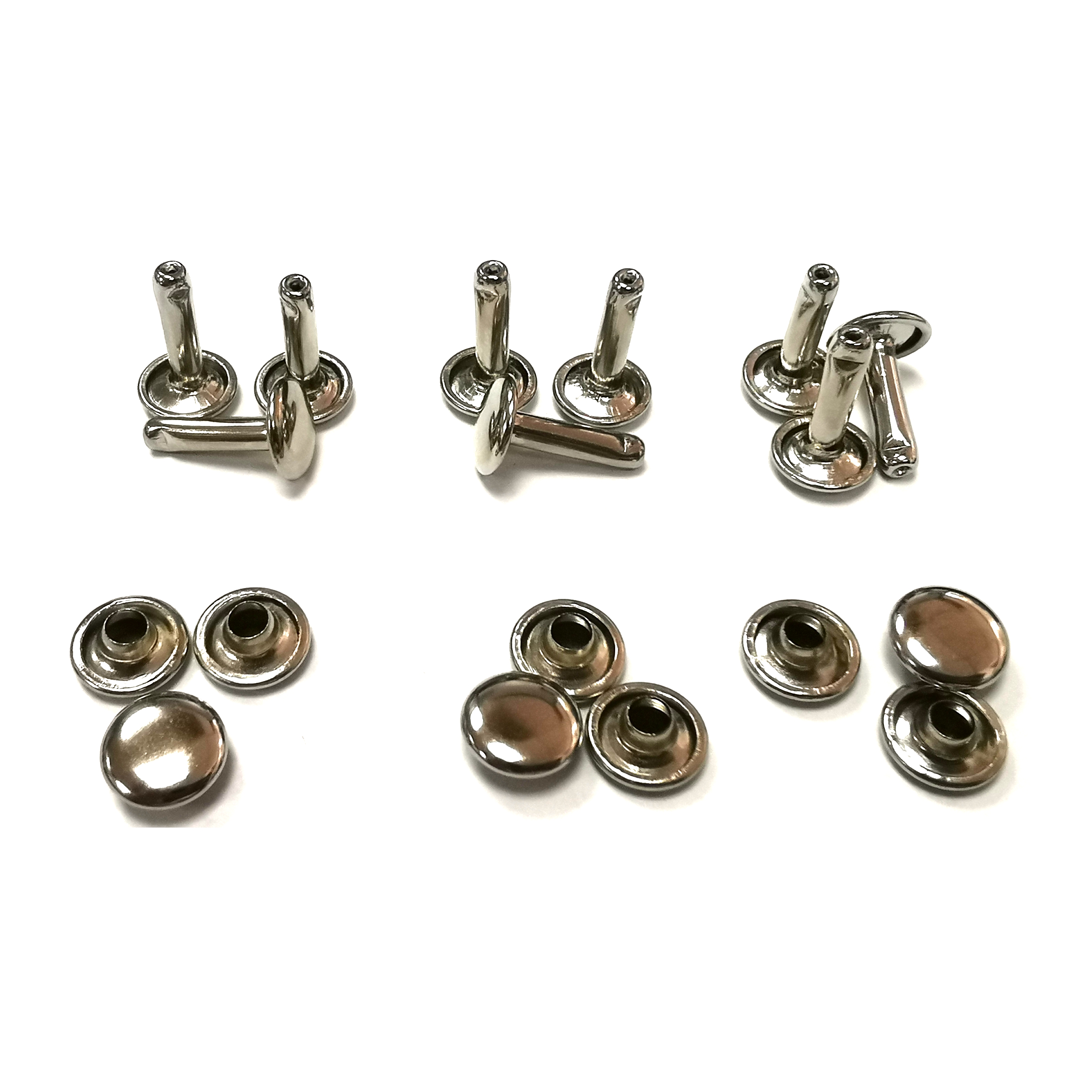 Кожаные заклепки с двойной шляпой, трубчатые заклепки, шипы с быстрой заклепкой, кожаное ремесло