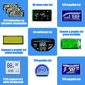 จอแสดงผล LCD แบบกําหนดเอง Tn Htn Stn Fstn Va ตัวอักษร LCD Cog Dot 128*64 14 ส่วนสีขาวดํากราฟิกดิจิตอลจอแสดงผล 7 ส่วน