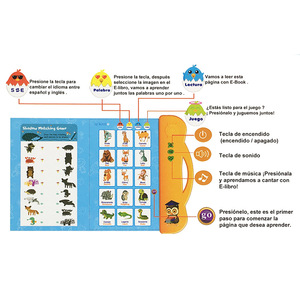 Aprendizaje bilingüe en español e inglés Make Child Love Autoexpresión Electronic Smart Talking Book - Product Image 3