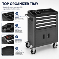 Armoire à outils industrielle robuste à roulettes en acier, verrouillable, 3 tiroirs, double porte, capacité de charge 250 kg, commandes en gros OEM/ODM