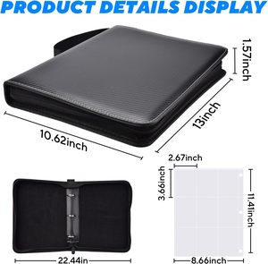 Carpeta de 9 bolsillos de cuero PU para cartas de juego, álbum de cartas, carpeta para tarjetas de béisbol, soporte para tarjetas coleccionables TCG y tarjetas deportivas - Product Image 4
