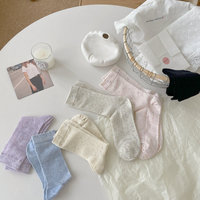 Chaussettes pour femme en gros, couleur unie, mode automne, douces et confortables