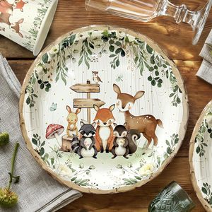 Set di Stoviglie Usa e Getta per Festa Baby Shower a Tema Safari e Giungla - Per 50 Ospiti, Include Piatti, Tovaglioli, Bicchieri, Cannucce e Forchette - Product Image 5