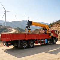 Grue hydraulique montée sur camion 10T pour travaux d'ingénierie, hauteur de levage 21m, télécommande en option, utilisation facile, construction