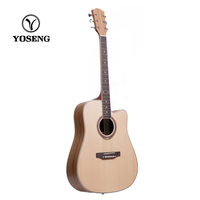 Natural Color Customized for Sale Cutaway Acoustic Guitar