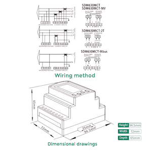 Eastron <span class=keywords><strong>SDM630MCT</strong></span> 40mA CT Tipo Carril Din Trifásico Multifunción Solar PV/Medidor de Exportación Cero para Medición PV - Product Image 2