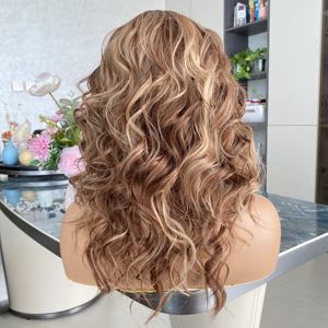 Perruques synthétiques à dentelle 13x6 grand format, blond orangé, résistantes à la chaleur, pour femmes, prix de gros abordable - Product Image 4