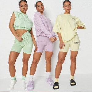 Personalizado de cintura alta de buena calidad de poliéster de las mujeres cortas de Yoga ciclismo entrenamiento gimnasio de cintura alta Spandex mujeres Biker Shorts Set - Product Image 1