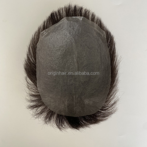 Système <span class=keywords><strong>de</strong></span> remplacement capillaire pour hommes, toupet en <span class=keywords><strong>cheveux</strong></span> humains à 100%, patch capillaire, base en PU <span class=keywords><strong>de</strong></span> 0,03 mm, styles courts pré-coupés, Inde - Product Image 3