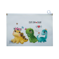 Pochette en plastique PP de taille A4 avec logo personnalisé sac à documents avec fermeture éclair pour la papeterie de bureau