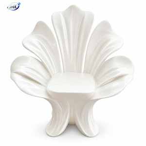 White Shell Accent Chair Sculptural Lounge Seat Modern Living Room Patio Leisure Furniture - Product Image 6