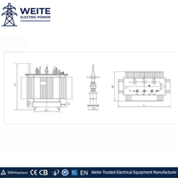 Transformateur de puissance immergé dans l'huile S11 M 500 kVA 630 kVA 1000 kVA 10 kV 0,4 kV, triphasé, à enroulement en cuivre, entièrement étanche, type à économie d'énergie