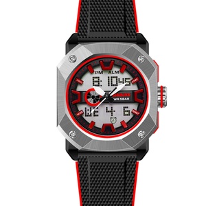 นาฬิกาข้อมือผู้ชายแบบสปอร์ต LED สายซิลิโคน จอแสดงผลคู่ โครโนกราฟ พร้อมนาฬิกาดิจิตอลสีทอง ลดราคาพิเศษ - Product Image 5