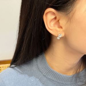Dylam Dainty High Jewellery 925 <b>Silver</b> D VVS1 Moissanite Heart Love Shape <b>Stud</b> <b>Earrings</b> for Valentine's Day Gifts - Product Image 3
