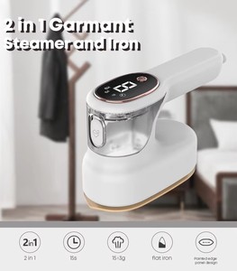 110V 220V 1100w Portable 2 en 1 Design LED Affichage Blanc et 3 Vitesses Handy Steamer <span class=keywords><strong>ou</strong></span> Flat Iron Handheld Steamer - Product Image 2