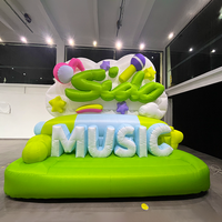 Mur publicitaire gonflable personnalisé avec logo, modèle gonflable Oxford pour événement promotionnel, panneau publicitaire gonflable avec éclairage LED