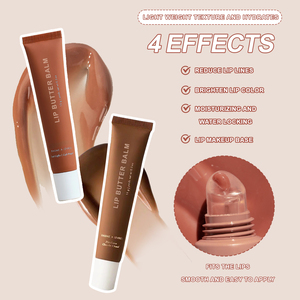 Venta al por mayor de tubos de brillo de labios vegano de etiqueta privada 5g mantequilla hidratante natural protector solar brillo de labios de color - Product Image 5