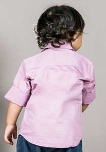 Camisa de algodón rosa para niños pequeños con estampado de astronauta, manga larga, informal, con botones, camisa elegante para niños pequeños - Product Image 2