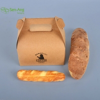 Boîte à gâteau personnalisée en papier kraft avec poignée, emballage cadeau pour pâtisserie, biscuits, beignets, vente en gros, qualité alimentaire