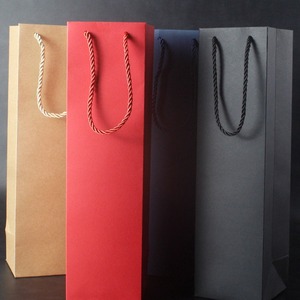 Xu Hướng Mới Nhất Hot Bán Tùy Chỉnh Màu Sắc Hình Chữ Nhật Bó Hoa Rượu Vang Đỏ Bao Bì Quà Tặng Xách Tay Da Bò Túi Giấy - Product Image 4