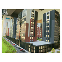 Modèle architectural à l'échelle de complexe résidentiel et commercial avec design moderne, conception de modèle 3D