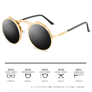 Luxury Gold Metal Sunglasses UV400 Unisex <b>Steampunk</b> <b>Glasses</b> for Travel Women or Men - Product Image 2