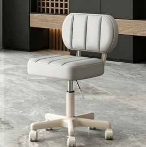 Silla de Barbero Rodante Ajustable, Silla de Estilismo para Salón, Asiento Hidráulico de Cuero PU con Respaldo para Salón de Belleza - Product Image 5
