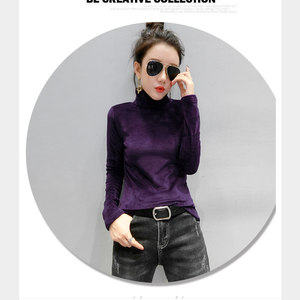 Moda autunno <span class=keywords><strong>donna</strong></span> dolcevita caldo inverno Cashmere T-shirt Slim Casual a maniche lunghe T-shirt da <span class=keywords><strong>donna</strong></span> top spessi - Product Image 5